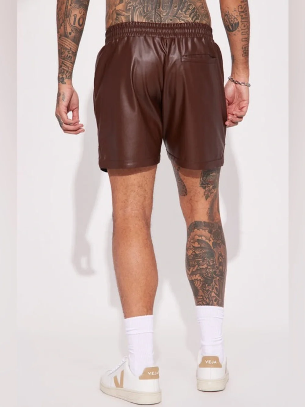 Slam Dunk Faux Leather Shorts - Chocolate